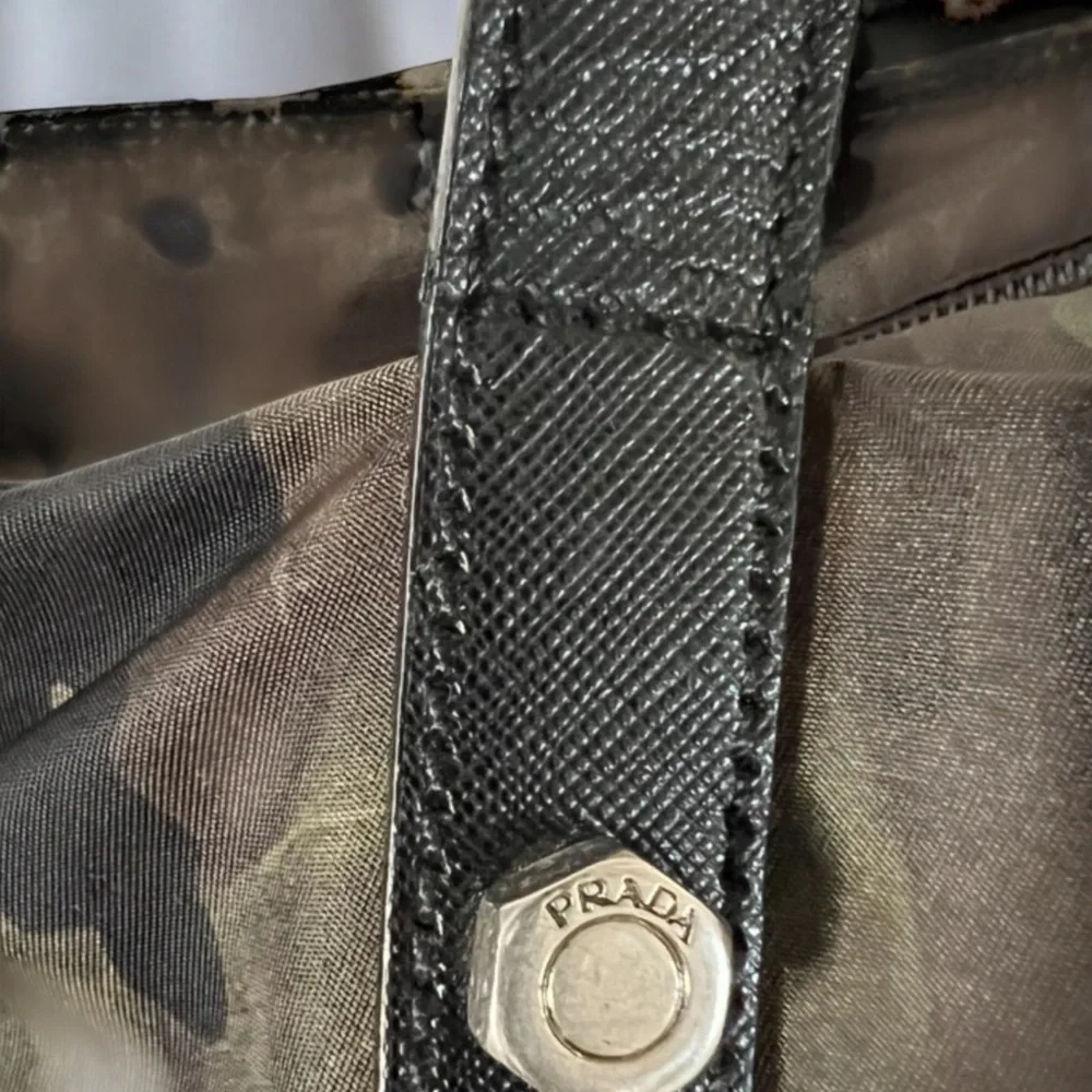 PRADA Nylon Tote Bag – Triangle Logo – Khaki Camouflage - Picture 11 of 16